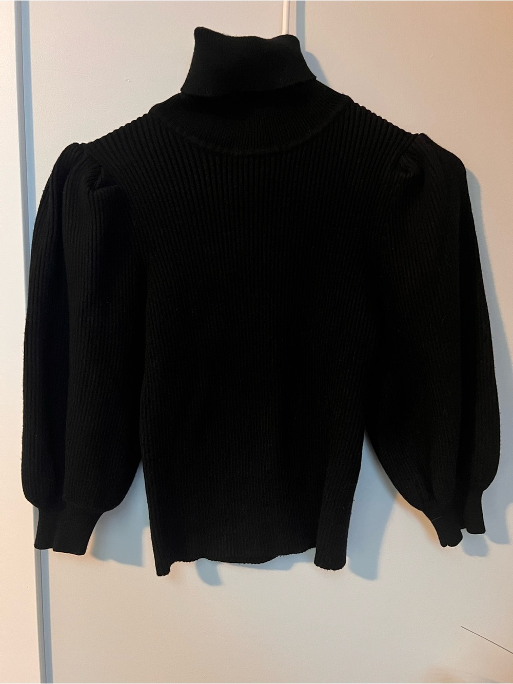 💕BOGO💕 Zara Black Ribbed Turtleneck Sweater with Statement Sleeves